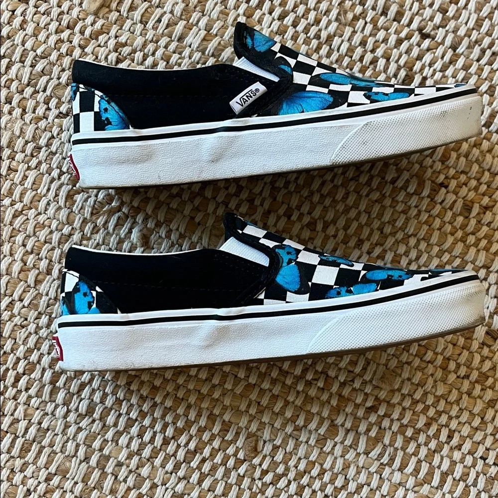 Vans Slip-On Sneakers - Blue Butterfly Checkered - Picture 5 of 6